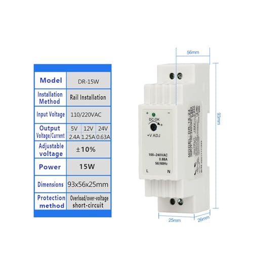 Alimentation à découpage DR-15 boîtier de commutation AC/DC 15W 24V
