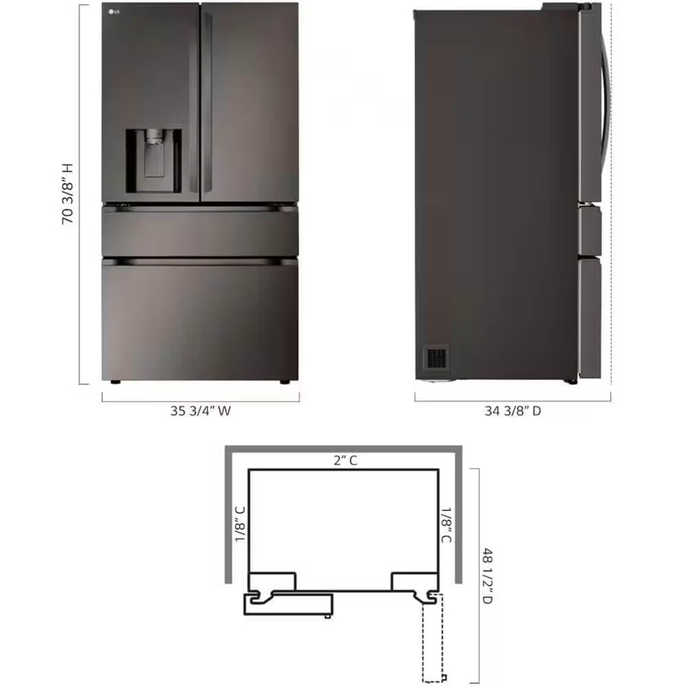 29 cu. ft. SMART Standard Depth MAX French Door Refrigerator with Full Convert Drawer in Black Stainless Steel on Fridge.com