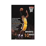 Kobe Bryant コービー・ブライアント 名言 ブライアントの10か条 モチベーションアップ バスケットボール ポスター 部屋飾り キャンバスウォールアート 印刷 ポスター 版画 壁飾り 壁の絵 壁掛け ホームアートワーク20x30inch(50x75cm)