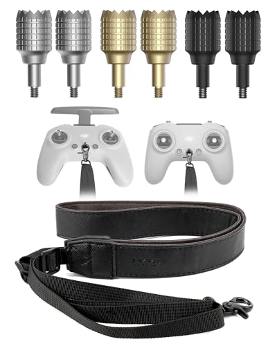 LKTOP Lanyard Neck Strap+Joysticks for DJI ð—™ð—£ð—© ð—¥ð—²ð—ºð—¼ð˜ð—² ð—–ð—¼ð—»ð˜ð—¿ð—¼ð—¹ð—¹ð—²ð—¿ ðŸ¯/ðŸ®, Adjustable Leather Lanyard Stick Replacement Thumb Rocker for DJI Avata 2/Avata/FPV Drone Accessories