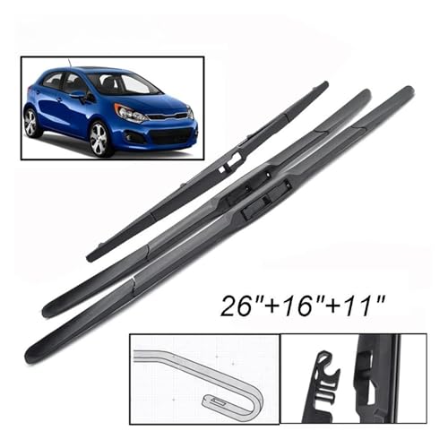 Limpiaparabrisas Rio 3 UB Hatchback juego completo delantero y trasero 2011-2017 5