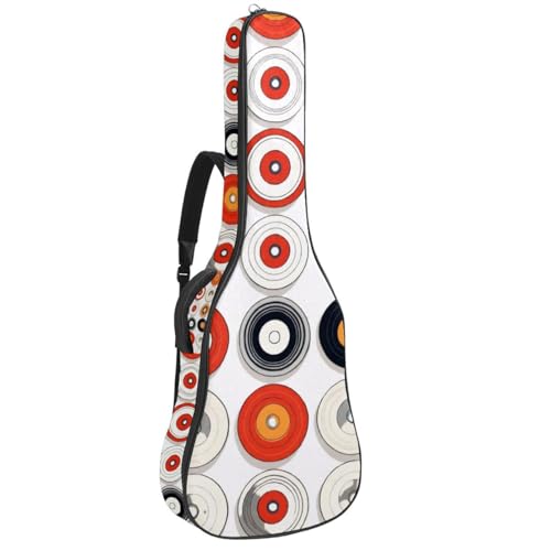 Sac guitare étanche à motif disques pour transporter votre folk en répétition et concert