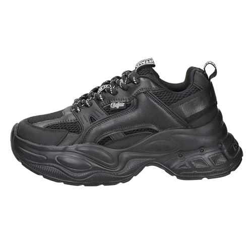 Buffalo Damen Schuhe Sneaker Schnürschuh Yuno, Farbe:Schwarz...