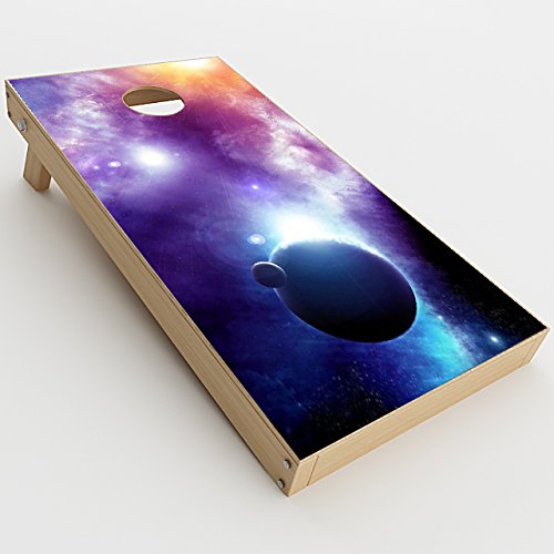 Skin Decal Vinyl Wrap for Cornhole Outdoor Board Game Bag Toss (2 x Pcs. skins only) / Sun rays Galaxy Planets