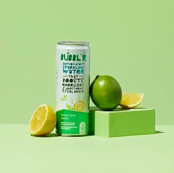 BUBL'R Antioxidant Sparkling Water, Lemon Lime Twist'r, 12 fl oz, 6 Pack Cans