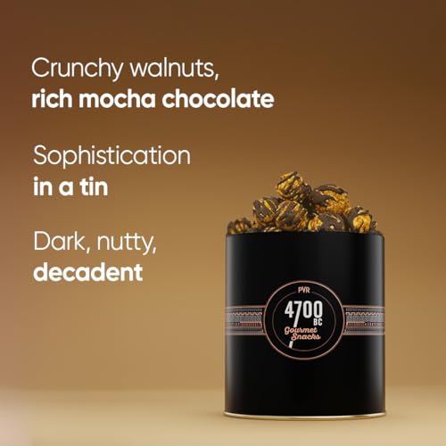 Image of 4700BC | Mocha Walnut Chocolate Popcorn | Gourmet Gift Tin 125g /135g (weight may vary)