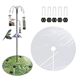 2PCS 47.24 Inch Round Bird Feeder Mat - Clear PE Bird Dropping Catcher for Outdoor Patio/Garden | Fits Sheep Hooks & Bird House Poles, Traps Seeds & Droppings, Protects Grass | Waterproof, Durable
