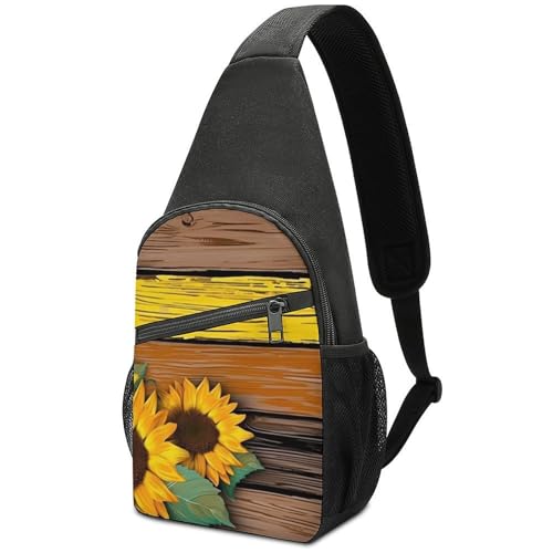 Morrales tipo bandolera estilo Paint Wooden Board Sunflower miniatura 1