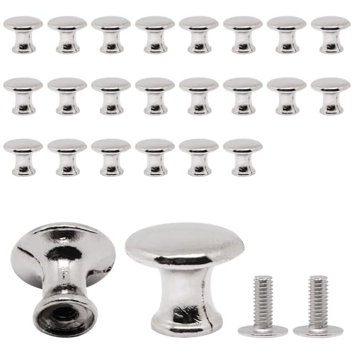 SWZHAI 24 Pcs Mini Cabinet Knobs, Brushed Nickel Dresser Knobs, Small Drawer Knob for Jewelry Box Gift Case