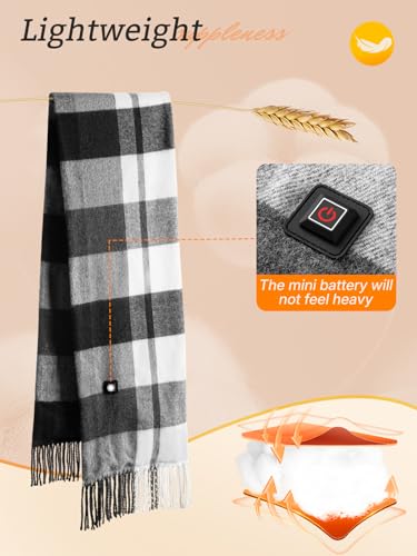 eventek Beheizbarer Schal, Winter Warmer Beheizter Schal Damen/Männer, Einstellbare Temperatur mit 3 Stufen und mit 5500mAh Akku, für Weihnachten, Outdoor