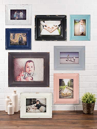 Dii Distressed Wooden Picture Frame Collection Rustic Farmhouse Inspired, 5X7, Navy #TOP7