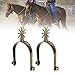 Hapivida Horse Spurs, Premium Rotatable Zinc Alloy Western Riding Spurs with Gear Control System for Training and Trail Rides Equestrian Enthusiasts