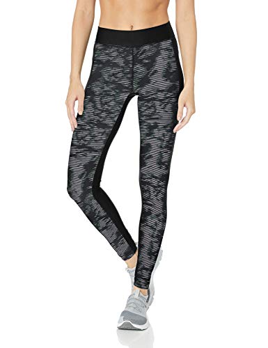 Under Armour Women's HeatGear Armour Printed Legging, Black (003)/Metallic Silver, X-Small