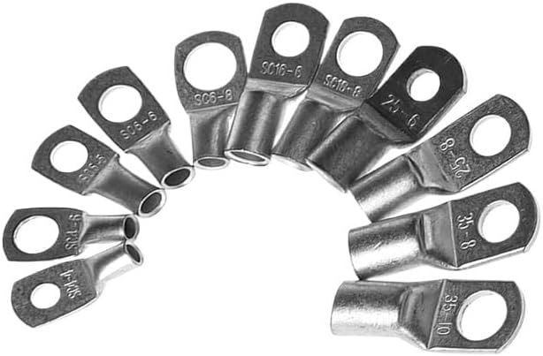 100Pcs SC6-5 SC6-8 SC10-6 SC10-8 SC16-10 SC25-8 Copper Lug Ring Wire Connectors Cable Crimp Terminal Kit(SC25-8 100PCS)