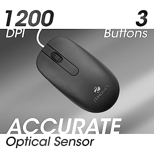 Image of Zebronics JUDWAA 541 USB Keyboard and Mouse Combo for Computers & Laptops with 1200 DPI, 1.3 Meter Cable, Retractable Stand, Comfortable Usage, Silent Typing and Matte Finish (Black)