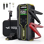 Avviatore Emergenza per Auto, 7000A Booster Avviamento Auto/Moto con Compressore da 150PSI, 12V Avviatore Batteria Jump Starter (Fino a 10L Benzina e 8L Diesel) DisplayDoppia USB, Torcia a LED