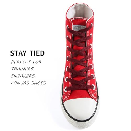 Image of VSUDO Shoe Laces for Sneakers, Shoelaces for Sneakers, Athletic Shoelaces | 8mm Flat Men Women Replacement Shoe Strings, Durable Polyester, Stay Tied, Running Walking Gym Sports Shoestrings