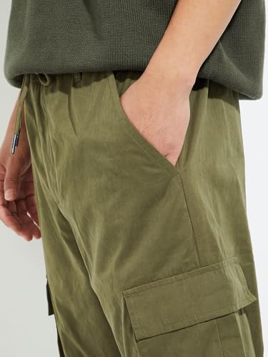 Image of Max Men's Relaxed Fit Low Rise URB N Solid Cargo Joggers