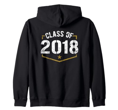 Clase de 2018 Reunión Escolar Graduación Estilo Vintage Diseño Sudadera con Capucha