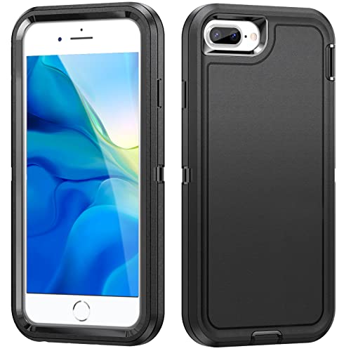 Idystar Iphone 8 Plus Case, Iphone 7 Plus Cover For Men, Hybrid Drop Test Heavy Duty Durable Shockproof Slim Fit Protective Phone Cover For Iphone 8 Plus/Iphone 7 Plus 5.5 Inch,Black #TOP1