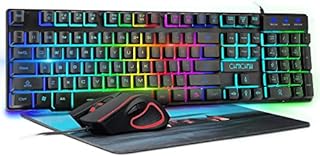 Gaming Keyboard and Mouse Combo CHONCHOW Rainbow LED Backlit USB Wired Key Board with Mice Compatible with PS4 Xbox one PC Computer Gamers