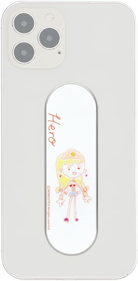 Momostick Flatstick, Cell Phone Finger Grip Strap Holder for Hand, Cell Phone Stand, New Slim Finger Loop Selfie Grip Compatible with Most Smartphones-Little Hero Girl