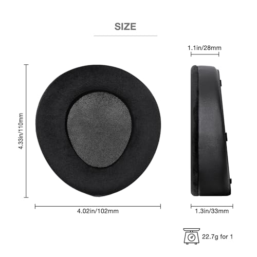 Almohadillas para orejeras reemplazo para auriculares Hifiman Deva Pro con espuma viscoelástica (Velour) miniatura 3