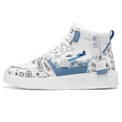 Men's Fashion High Top Chinese Style Skate Sneakers Stylish Comfortable Skateboarding Road Running Walking Shoes2