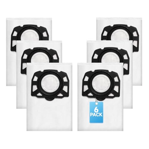 Leavans 6 piezas Bolsa de Filtro de Fieltro para Karcher,Bolsas de Aspirador KFI 357 para Karcher WD 2 Plus/WD 3/KWD 1/KWD 2/KWD 3/MV 3/WD 3.200-WD 3.800M/SE 4001/SE 4002,2.863-314.0