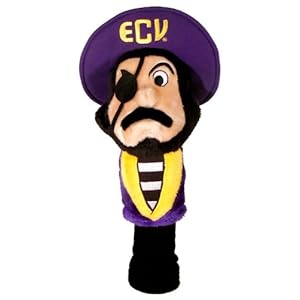 Team Golf NCAA East Carolina Pirates Mascot Head Cover Mascot Golf Club Headcover, Fits most Oversized Drivers, Extra Long Sock for Shaft Protection, Officially Licensed Product
