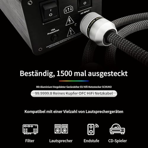 Câble d'alimentation HiFi audio froid C15 Tertullus E820 Schuko - 6