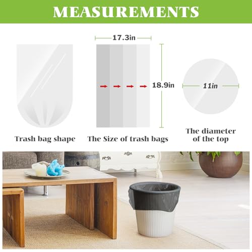 Image of Small trash bags 2.6 Gallon 170 Counts Black Garbage Bags by Teivio, Trash Can Liners for Bathroom Home Office Kitchen Bedroom,fit 10 Liter, 2,2.5,3 Gal, Black