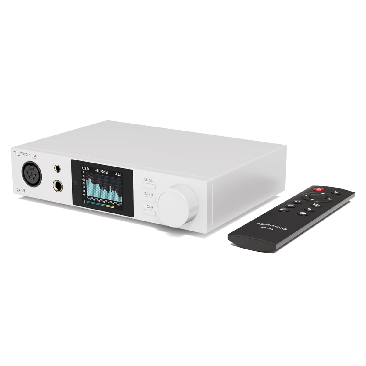 Topping DX5 II Fully Balanced DAC Headphone Amplifier 7600mW, ES9039Q2M x 2 Chip DSD512 768kHz DAC Amp Combo, USB/Optical/Coaxial to RCA/XLR Line/6.35mm/4.4mm/4-pin XLR Earphone Amps (White)-image-17