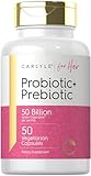 Carlyle Probiotic and Prebiotic for Women | 50 Billion Active Organisms Per Serving | 50 Capsules | with Organic Inulin | Vegetarian Supplement for Women