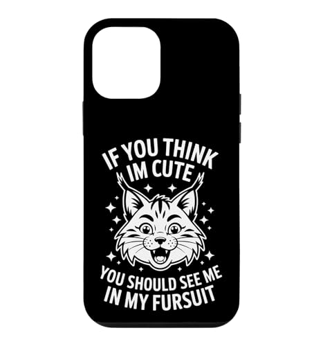 �ʔ����t�@�[�X�[�c�uIf You Think Im Cute Lynx�v �X�}�z�P�[�X iPhone 12 mini �p