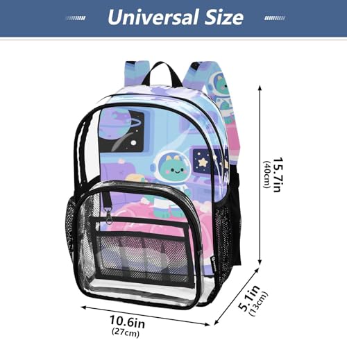 Cartoon Cute Astronauts Dinosaur Purple Clear Backpacks For Kids Clear Book Bag For Girls Seethrough PVC Back Pack2