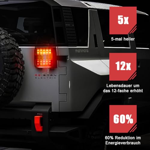 Abnaok 2 PCS LED Rückleuchten Anhänger, 12V Wasserdichte Anhängerbeleuchtung Rücklicht KFZ Heckleuchten mit ECE E-Geprüfte Blinker Zubehör für Traktor PKW LKW RV Caravan