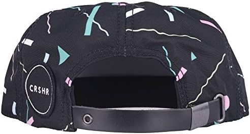 CRSHR 80s Party Print Strapback Hat in Black