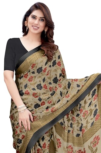 Image of MIRCHI FASHION Saree for Woman Chiffon Floral Printed | Lightweight Daily Wear Women's Sari with Unstitched Blouse Piece (Available in 20 Colors)
