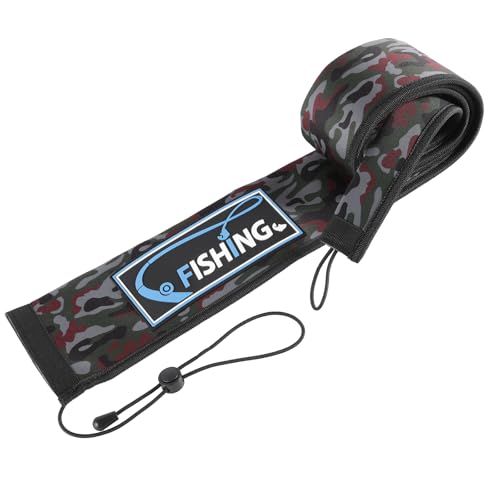 KPEPIX Lightproof Neoprene Fishing Rod Sleeve - Fishing Rod Cover for Storage & Transportation - Puncture Resistant Rod Sock for Casting, Trolling, Spinning Rods (Green Camo, 65in)