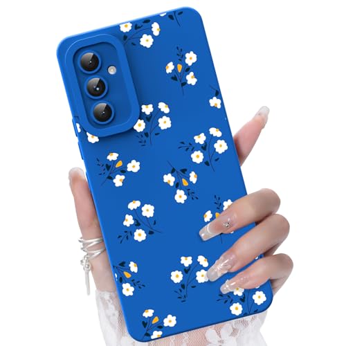 CASBST for Galaxy A54 5G Phone Case, White Small Daisy Pattern, Blue