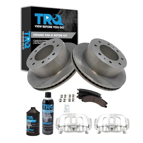 Image of TRQ Rear Brake Pad & Rotor Kit Compatible with 2011-2019 Chevrolet 2011-2019 GMC