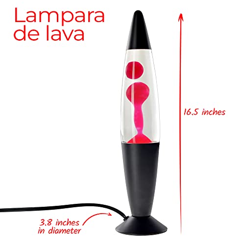 Iidsa Volcan Lava Lamp With Pink Liquid Wax And Black Base 16 Inch Decorative Table Lamp For Any Area Of Your Home (Bulb And Extra Bulb) #TOP3