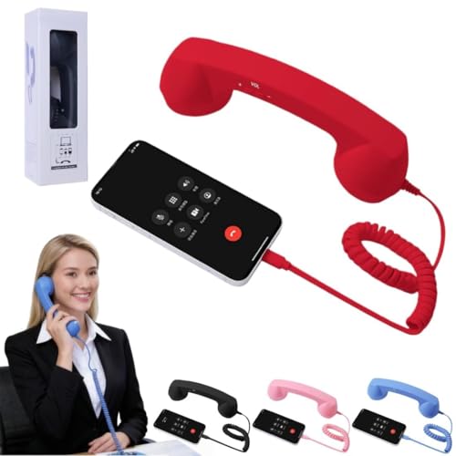 Retro-Telefonhörer 2026 Für Mobiltelefone, Handy-Empfänger Mit Mikrofon Und Lautsprecher, Festnetztelefon-Hörer Im Elephone-Stil, Kompatibel Mit iPhone Und Android, Typ-C-Retro