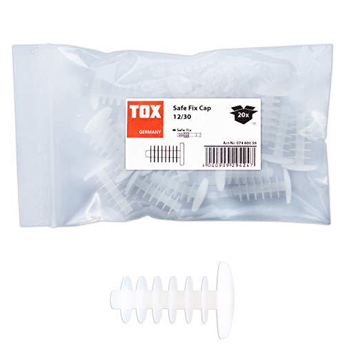 TOX Abdeckkappe Safe Fix Cap 12 x 30 mm, sicherer Verschluss der Bohrlöcher, transparenter Kunststoff, optimal für TOX Gerüstdübel und Gerüstschraube, 20 Stück im Beutel, 07460056