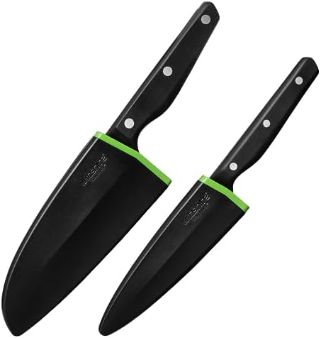 Wiltshire Staysharp Triple Rivet Duo Set Santoku & Utility Knife 2pc, Knives Built-In Sharpener,Sharp At All Times, Lifetime Performance, Slim Scabbard, Ergonomic Triple Rivet Handle, 10Year Guarantee