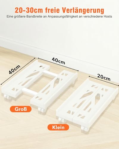 BOTEWO Soporte para PC con Ruedas: Torre de Ordenador Ajustable, Universal, con Bloqueo de Ruedas, para Oficina en Casa, Blanco - imagen 7