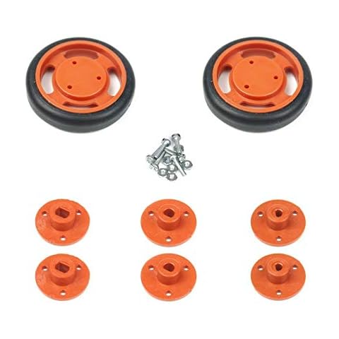 Robotistan - 50x11 mm Orange Color Snap-on Wheel Set - Designed for Robotic Projects Cover