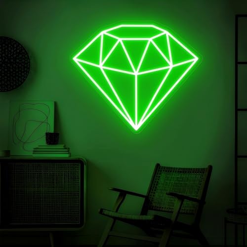 Image of Diamond Neon Sign for Wall Decoration,Adjustable Brightness Beach Wave LED Sign Night Light for Man Cave Bedroom, Wedding, Living Room, Party, Bar, Office Decoration