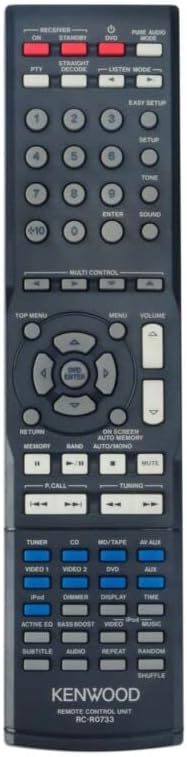 Replacement Remote Control Replace for TV/Audio/Projector RC-R0733 for Kemwood AV Receiver KRF-V8300D KRF-V7300D KRF-V9300D